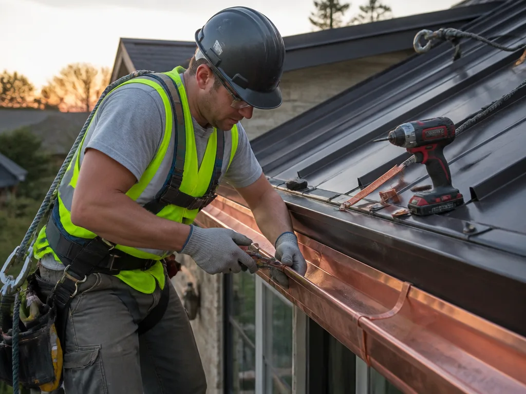 Copper Gutter Installation